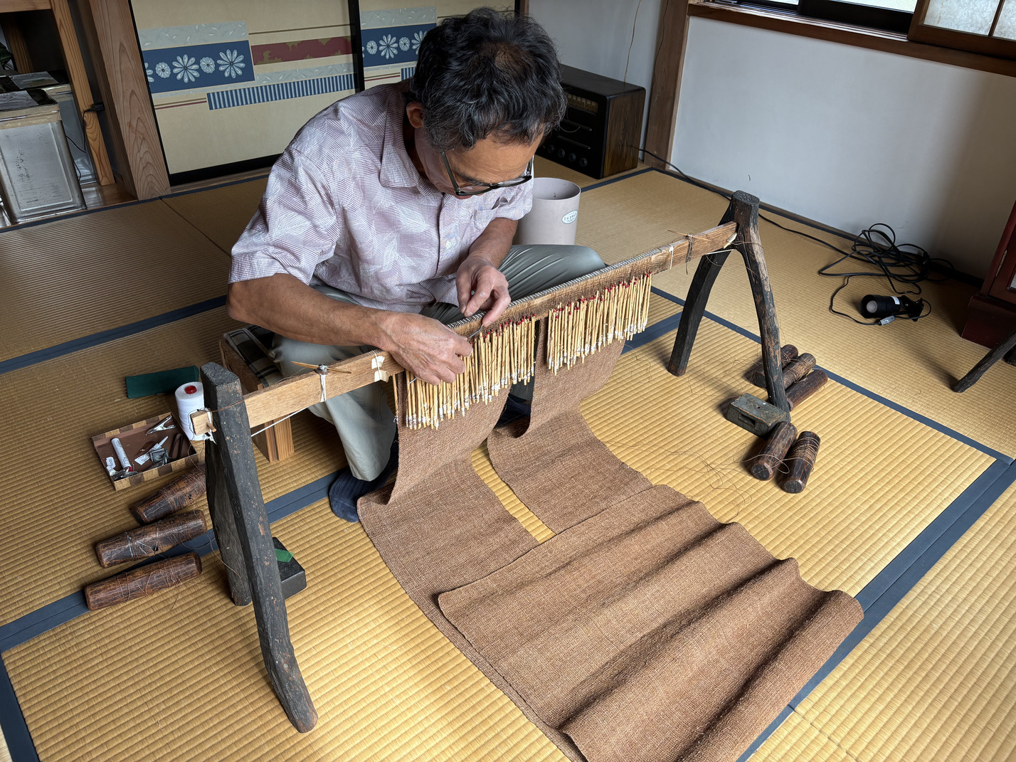 file-183　縄文人が作った布・アンギンの再現